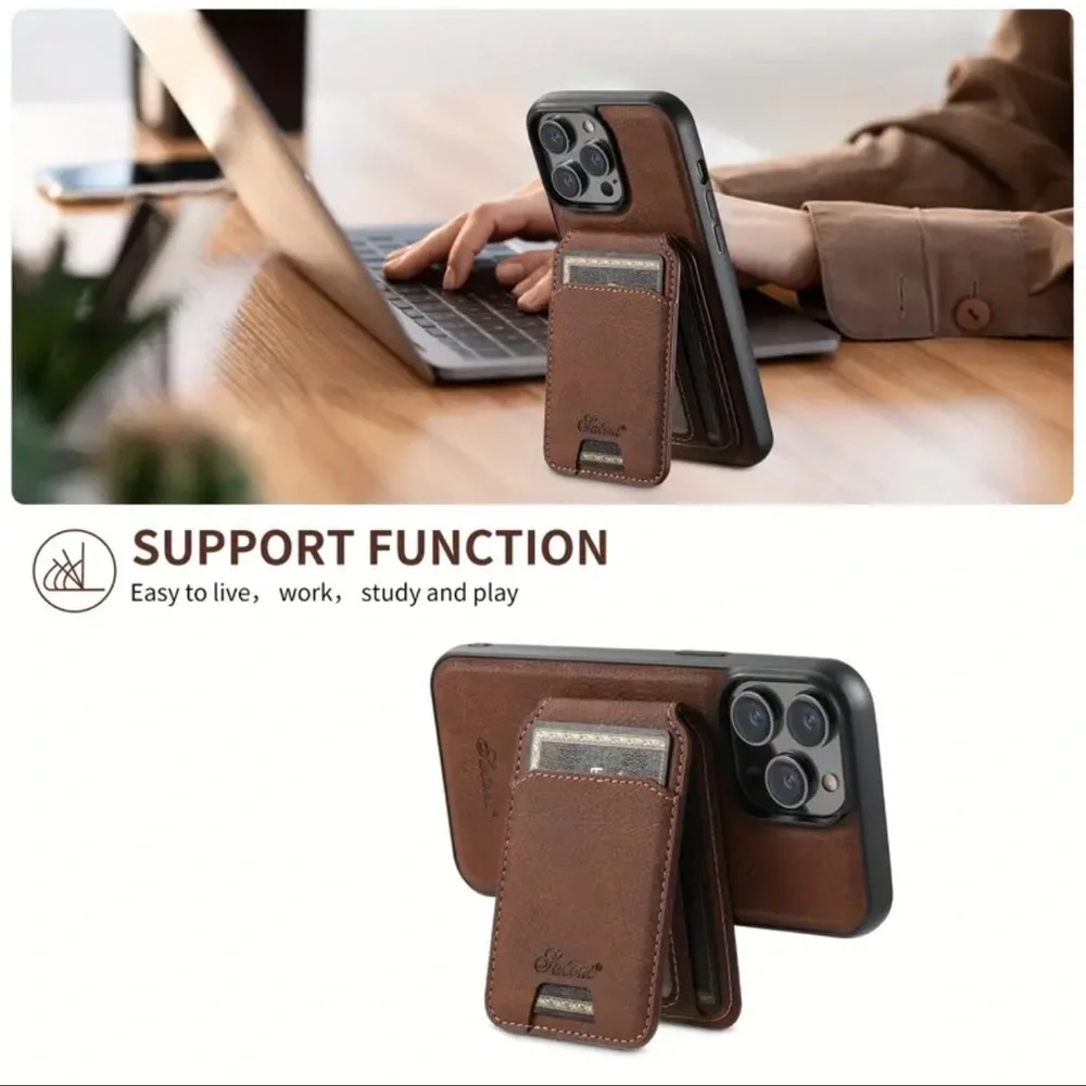 Sleek Wallet with Card Holder, Magnetic Closure,and Wireless Charging Capability